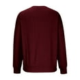 thumbnail image 6 of WREESH Womens Fashion Crewneck Sweatshirts Jacquards Long Sleeve Solid Color Blouse Causal Pullover Tops T-Shirt Red, 6 of 7