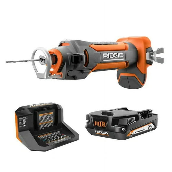Ridgid Trousse d'Outils de Découpe pour Cloison Sèche 18 Volts avec Batterie 2,0 Ah et Chargeur