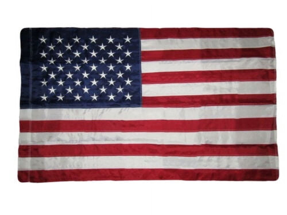 3X5 FT USA Embroidered Blue Sleeve Pole Pocket Deluxe Nylon Stars American Flag