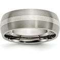 thumbnail image 2 of Chisel Titanium Brushed with Sterling Silver Inlay 8.2mm Band - Ring Size 11.0-5.0gm, 2 of 8