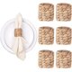 thumbnail image 1 of Juego de 6 servilleteros, servilleteros de jacinto de agua natural tejidos a mano, servilleteros hechos a mano para fiesta de cumpleaños, Acción de Gracias, boda, decoración de mesa de festivales de N, 1 of 5