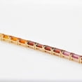 thumbnail image 4 of 14 Karat Yellow Gold Plated 5X3 MM Octagon Rainbow Gemstones Pride Tennis Line Bracelet Rainbow Lab Sapphire Tennis Bracelet, Silver rainbow sapphire tennis bracelet, Ombre Bracelet For Women, 4 of 7