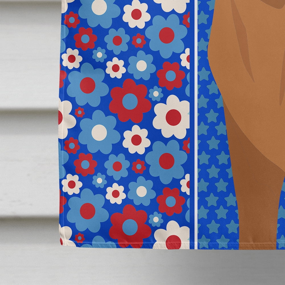 Red Pit Bull Terrier USA American Flag Canvas House Size 28 in x 40 in