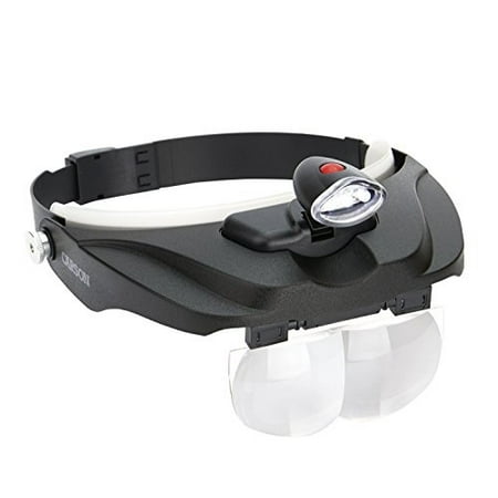 carson optical pro series magnivisor deluxe head-worn led lighted magnifier with 4 different lenses (1.5x, 2x, 2.5x, 3x)