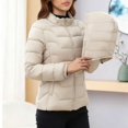 thumbnail image 6 of PiGOGI Women's Winter Jacket Ladies Casual Colored Long Sleeve Hooded Jacket Fashion Khaki 3XL, 6 of 6