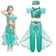 thumbnail image 2 of Vestido de princesa Jasmine de Disney, disfraz de lámpara mágica de Aladino, ropa para niñas, cumpleaños, fiesta de carnaval, ropa elegante de Halloween, Set3T Gao Jinjia LED, 2 of 2