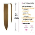 thumbnail image 4 of SAYFUT Long Straight Clip in Ponytail Extension,20/28 Inch Wrap Around Drawstring Pony Tail Hair Extension Synthetic Hairpiece Hair Piece for Women (1B#140-160g), 4 of 8