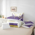 thumbnail image 6 of Homewish Graffiti Striped Lines 7-Piece Twin Bedding Sets,Modern Minimalist Geometric Bedding Comforter Set,Purple White Gold Sheet Sets For Teens,Super Cozy Room Decor Reversible, 6 of 8