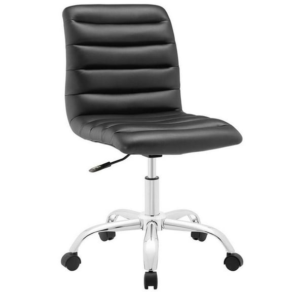 UrbanPro Modern Mid Back Armless Swivel Office Chair in Black