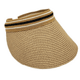 thumbnail image 1 of Sombrero para el sol con cinta de verano, sombrero de playa a rayas suave y transpirable, 1 of 5