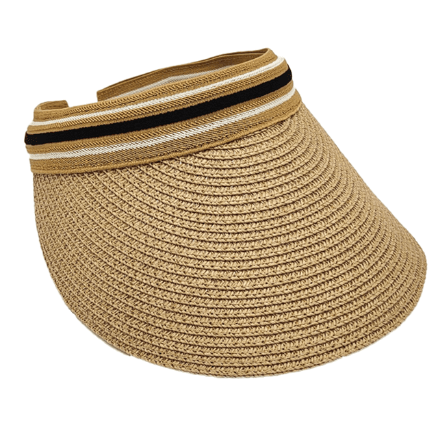 Sombrero para el sol con cinta de verano, sombrero de playa a rayas suave y transpirable