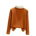 thumbnail image 2 of YueHuiYing Women's Fashion Solid Color Long Sleeve Stand-up Collar Blouses Leisure Base Layer Tops, 2 of 6