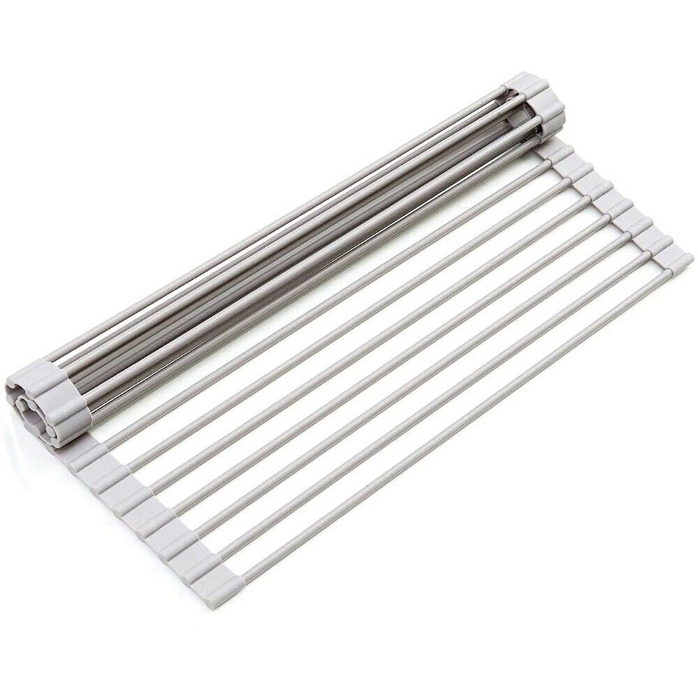 BeyondNice Roll Up Dish Drying Rack, Sink Drying Rack Over Sink Dish Drying  Rack Stainless Steel Foldable Drain Rack for Kitchen Sink Counter Utensils