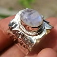 thumbnail image 5 of Natural Moonstone Ring, Wide Band Ring, Dainty Ring, 925 Sterling Silver Ring, Oval Shape Gemstone, Handmade Ring, Statement Ring Gift Item*, 5 of 7