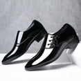 thumbnail image 3 of Men's Dress Shoes Classic Business Formal Oxford Casual Comfortable Tuxedo Leather Lace Up Derbys Shoes Black 11, 3 of 8