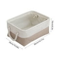 thumbnail image 3 of Cinvoph Storage Basket Foldable Home Clothing Miscellaneous Storage Organizer with Rope Handles Sturdy Organizer Bins for Books Towels Clothes 14"x10"x6" Coffee_M, 3 of 6