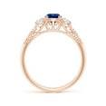 thumbnail image 2 of ANGARA Natural Aeon Sapphire & Diamond Three Stone Engagement Ring in 14K Rose Gold for Women (Size-5mm) | September Birthstone, Anniversary, Jewelry Gift for Women | Natural Sapphire Ring, 2 of 9