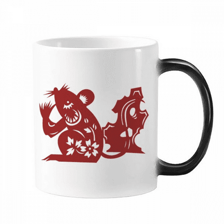 

Year Of Rat Animal China Zodiac Pattern Changing Color Mug Morphing Heat Sensitive Cup With Handles 350ml