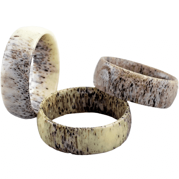 Tungsten Rings for Men Wedding Bands for Him Womens Wedding Bands for Her 8mm Unique Genuine Deer Antler Wedding Band