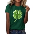 thumbnail image 1 of TSADFHJI Hauts et Blouses pour Femmes Rouge Mode Décontractée Imprimé Col Rond Manches Courtes Chandail T-Shirt S Vert, 1 of 4