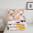 thumbnail image 5 of meiyoeat Cherry Blossom Cat Full Size Comforter Sets,Cute Kitten Pattern Bedding Comforter Set,Pink Reversible,3 Pieces,1 Comforter and 2 Pillowcases, 5 of 7