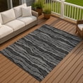thumbnail image 3 of Addison Rugs Chantille Indoor/Outdoor Transitional Stripes Black Machine Washable Rectangle Rug, 3' x 5', 3 of 8