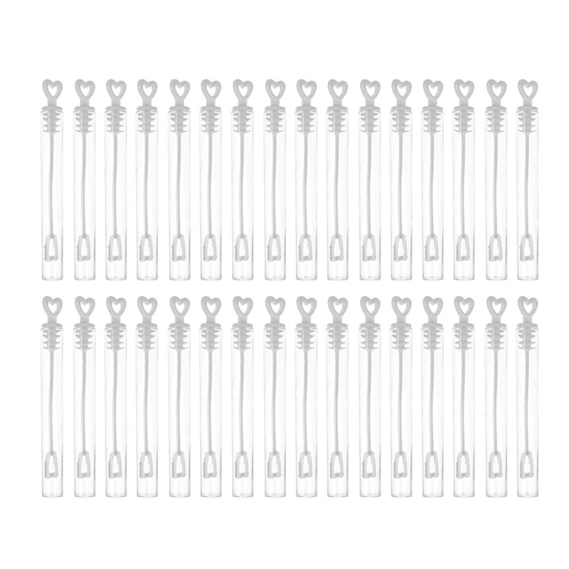 AOOOWER 50Pcs Mini Love Heart Bubble Wands Empty Soap Bottles Tubes Kids Fun Toy Wedding Birthday Decoration Anniversaries Bridal Party Favors