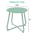 thumbnail image 3 of Grand Patio Outdoor& Indoor Steel Patio Side Table, Weather Resistant Outdoor Small Round End Table for Patio, Yard, Balcony, Garden, Living Room, Bedroom, Mint Green, 3 of 9