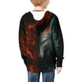 thumbnail image 2 of Chaqlin Flame Cool Wolf Boys Casual Zip Up Jacket Hooded Long Sleeve with Pockets Lightweight Sporty Top Kids Size 8-10, 2 of 7