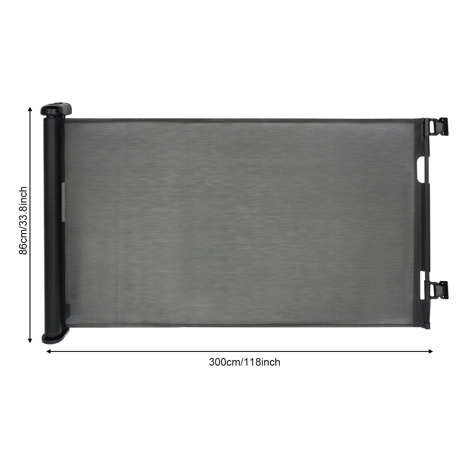 Retractable Pet Gate, Pet Gate for Stairs, Corridors, Bedrooms Black 15.75-118in