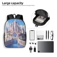 thumbnail image 4 of Salouo Majestic Fantasy Castle Print Travel Laptop Backpack,17Inch Casual Bag with Side Pockets for Men & Women Stylish Daypack for Weekender/Business/Hiking-One Size, 4 of 6