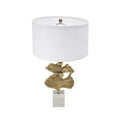 thumbnail image 2 of Table Lamp D17x30.2" Gold Ginkgo Leaf Table Lamp with Marble Base and White Drum Shade (Lamp Shade Assembly Required),Bedroom Lamp, 2 of 5