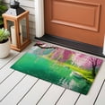 thumbnail image 4 of Pink Flower Tree Front Door Rugs 2x3 ft Small Boat Oil Painting Spring Plant Small Rug for Entryway Non Slip Washable Bathroom Door Mat Absorbent Floor Mat for Indoor Entrance, 4 of 9
