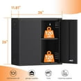 thumbnail image 3 of Coolsun Garage Wall Cabinet, 26" H Metal Wall Cabinet with Lockable Doors and Adjustable Shelf, Wall Mounted Metal Storage Cabinets for Garage Assembly Required (26" H Black), 3 of 9
