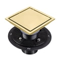thumbnail image 1 of 4 Inch 6 Inch 304 Stainless Steel Square Shower Floor Drain With Flange Gold, 1 of 7