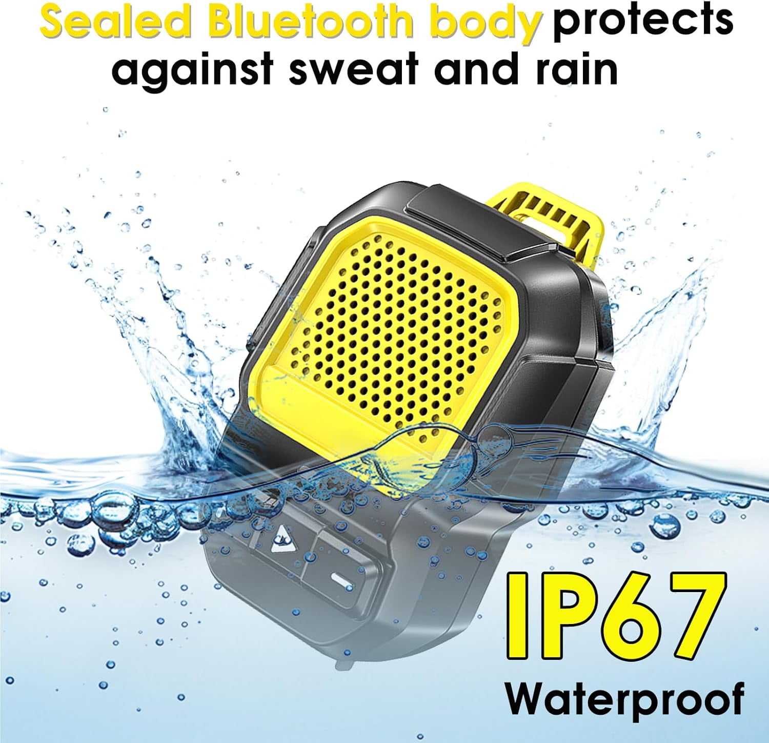 Wearable Bluetooth Speaker, Clip-On Bluetooth Speaker with Magnetic, Portable Speaker with Mic, IP67 Waterproof Speaker, Clip Speaker Built-in Mic for Outdoors/Bike/Running/Family