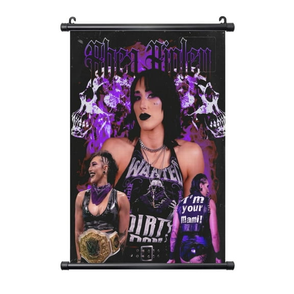 Rhea Ripley Poster Plastic Shaft Wall Hanging Banner Painting Canvas Artwork Wall Art Scroll Hanger Decor For Home Office 16"X24"