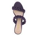 thumbnail image 3 of YDN Women Braided Two Straps Chunky Heel Slide Sandals Slip On Open Toe Low Heels Mules Shopping Party Dressy Shoes Size 7 Purple, 3 of 4