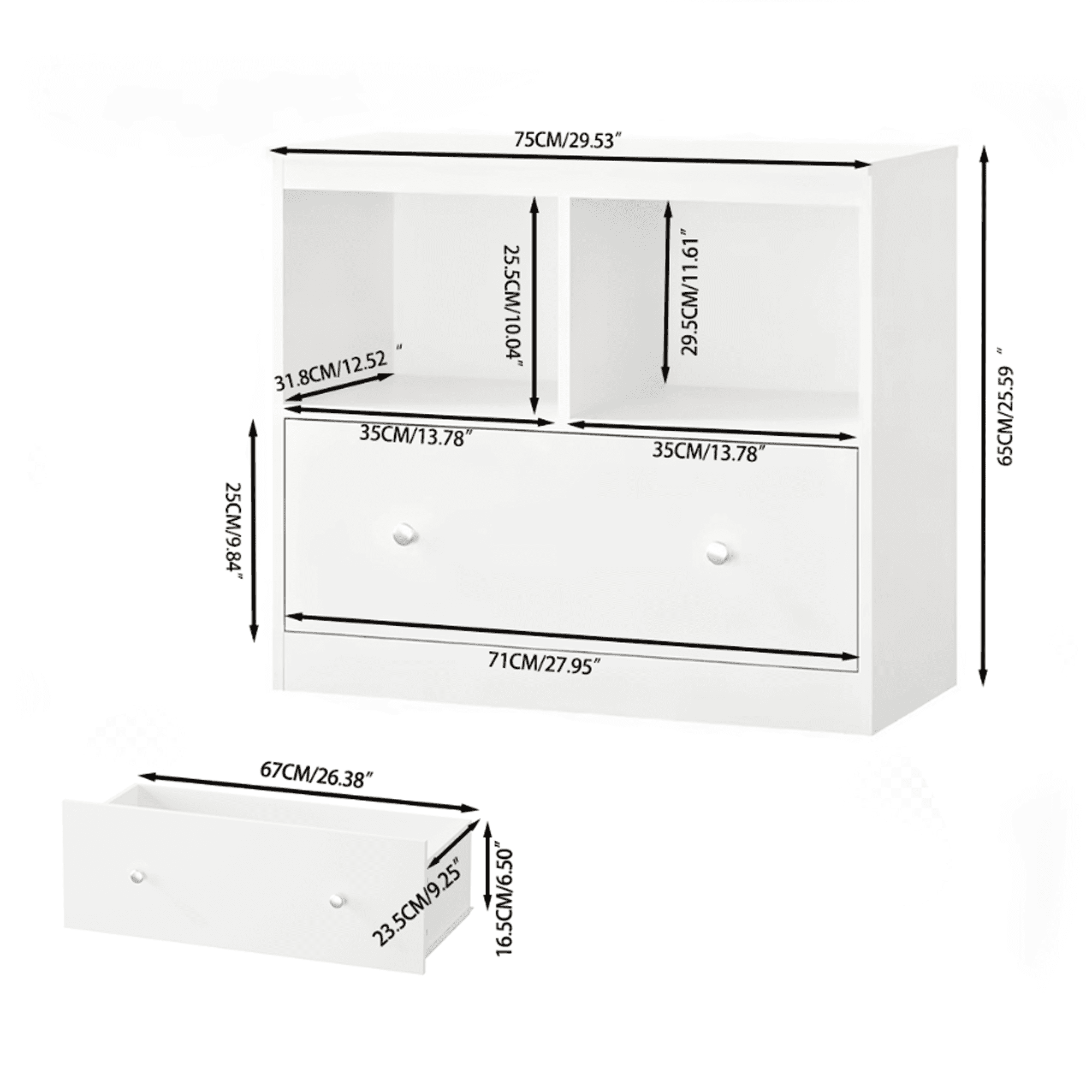 Kids Toy Storage Organizer with Drawer,Wooden Bookshelf for Playroom & Bedroom,White