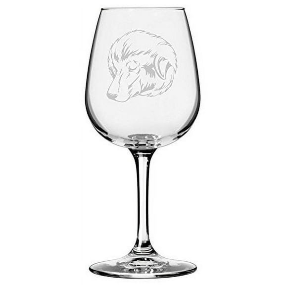 Bakharwal Dog Themed Etched 12.75oz Libbey Wine Glass