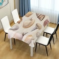 thumbnail image 4 of Yayeee Tablecloths 60" x 60" Rectangle Wrinkle Resistant Party Table Cover, Beige Watercolor Seashells, 4 of 8