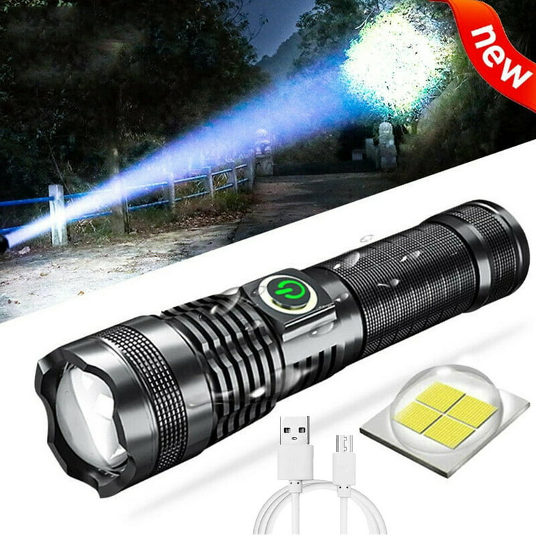RealTree Bright 1200 Lumen Rechargeable Flashlight High Power Great for  Camping Hunting Fishing and Power Outage