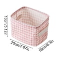 thumbnail image 3 of Linnome Linen Cotton Desktop Storage Basket Fresh Fabric Organizer Box Foldable Small Sundry Holder for Bedroom Vanity Living Room Countertop Tidying, 3 of 7