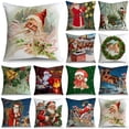 thumbnail image 2 of Fundas de almohada navideñas para sofá, cojines de 40/45/50cm con diseño de Papá Noel, renos de Navidad, decoración del hogar, 2 of 4