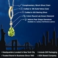 thumbnail image 2 of Gem Stone King 925 Silver and 10K Yellow Gold Green Peridot and White Lab Grown Diamond Pendant Necklace for Women | 1.31 Cttw | Gemstone August Birthstone | Pear Shape 9X6MM | With 18 inch Chain, 2 of 6