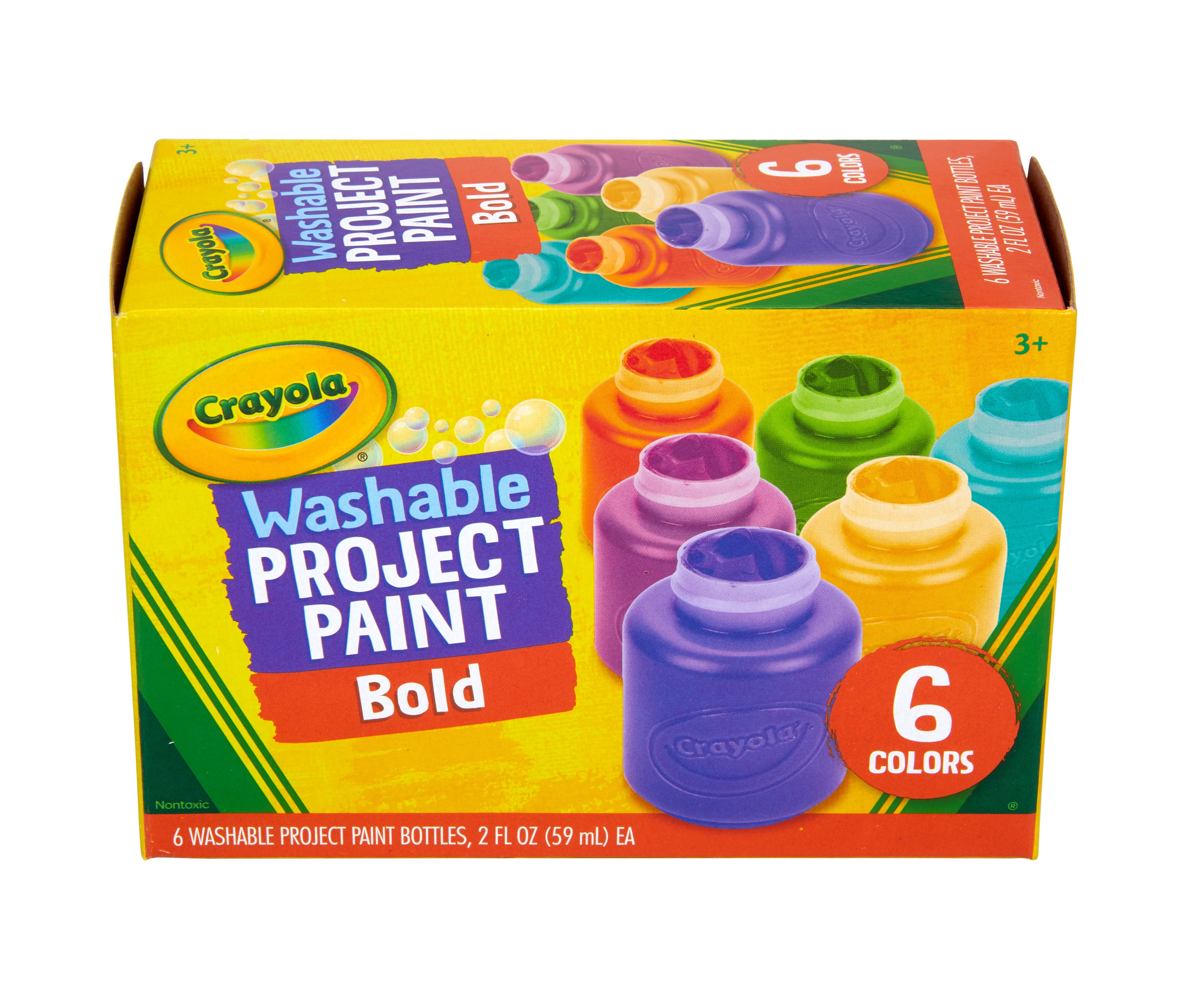 Crayola Washable Kids Paint, Assorted Bold Colors 6 Count, Holiday Gifts for Boys & Girls, Ages 3+