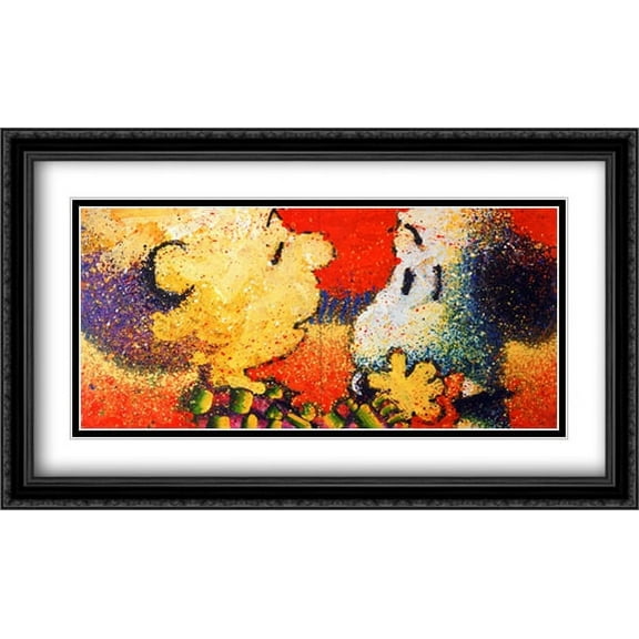 Dog Breath 2x Matted 40x28 Large Black Ornate Framed Art Print by Tom Everhart