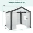 thumbnail image 4 of EAGLE PEAK 8 ' x 8 ' Portable Walk-in Greenhouse with Roll-up Zipper Entry Door and 3 Large Roll-Up Screen Windows, Instant Pop-up Easy Setup Indoor Outdoor Plant Gardening Green House, White, 4 of 11