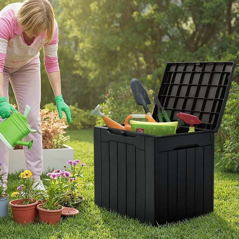 Homall 31 Gallon Resin Outdoor Deck Storage Box, Waterproof Patio