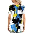 thumbnail image 5 of Xihbxyly Dress Shirts for Women, Women's Short Sleeve Tunic Shirt Pleated Mesh Blouses Summer Floral Tops Square Collar Loose Pleated Blouse Tunic Tops to Wear with Leggings #1, 5 of 6